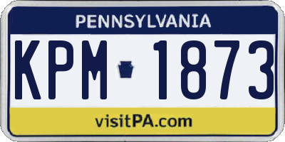 PA license plate KPM1873