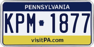 PA license plate KPM1877