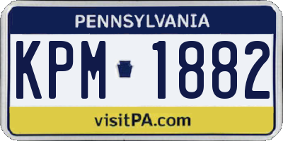 PA license plate KPM1882
