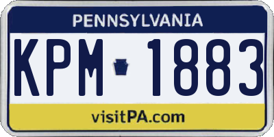 PA license plate KPM1883