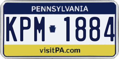 PA license plate KPM1884