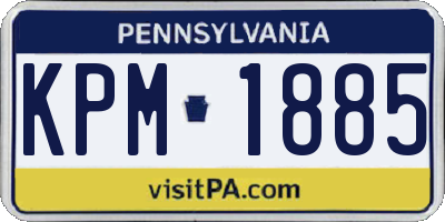 PA license plate KPM1885