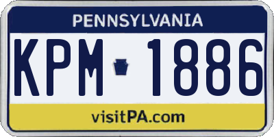 PA license plate KPM1886