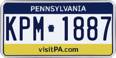 PA license plate KPM1887