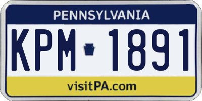 PA license plate KPM1891