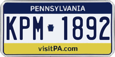 PA license plate KPM1892