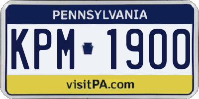PA license plate KPM1900