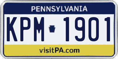 PA license plate KPM1901