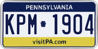 PA license plate KPM1904