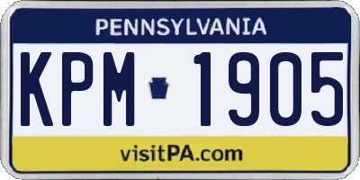 PA license plate KPM1905