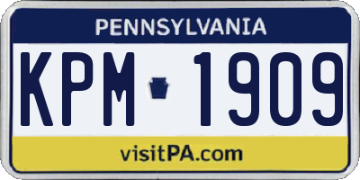 PA license plate KPM1909