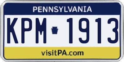 PA license plate KPM1913