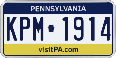 PA license plate KPM1914