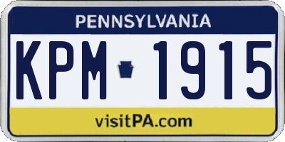PA license plate KPM1915