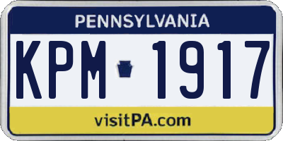 PA license plate KPM1917