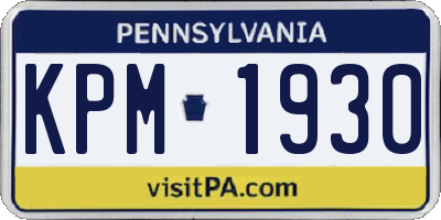 PA license plate KPM1930