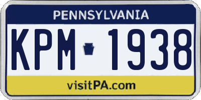 PA license plate KPM1938