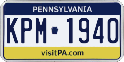 PA license plate KPM1940
