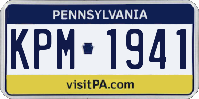 PA license plate KPM1941