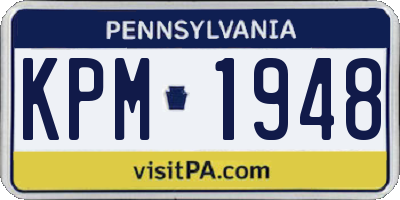 PA license plate KPM1948