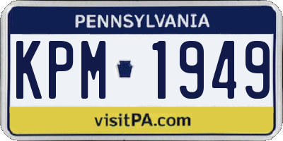 PA license plate KPM1949