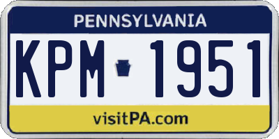 PA license plate KPM1951