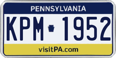 PA license plate KPM1952