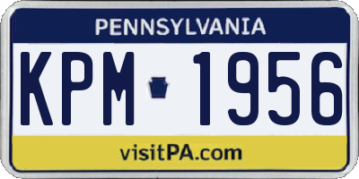 PA license plate KPM1956