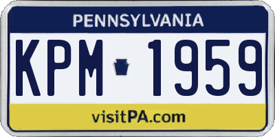 PA license plate KPM1959