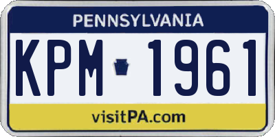 PA license plate KPM1961