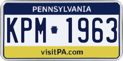 PA license plate KPM1963