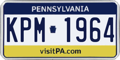 PA license plate KPM1964
