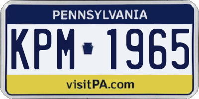 PA license plate KPM1965