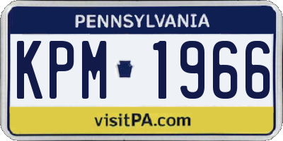 PA license plate KPM1966