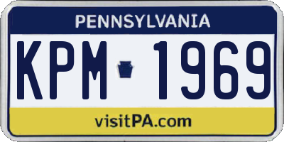 PA license plate KPM1969