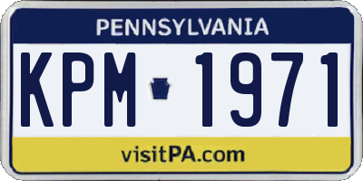 PA license plate KPM1971