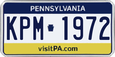PA license plate KPM1972
