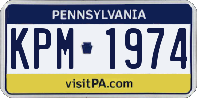 PA license plate KPM1974