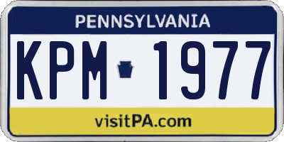 PA license plate KPM1977