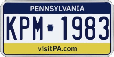PA license plate KPM1983