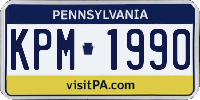 PA license plate KPM1990