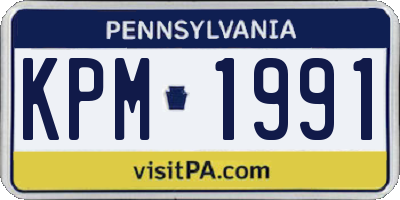 PA license plate KPM1991