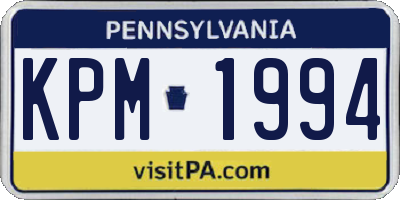 PA license plate KPM1994