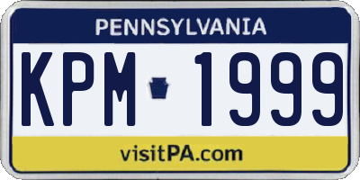 PA license plate KPM1999