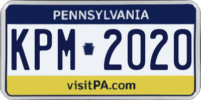 PA license plate KPM2020