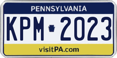 PA license plate KPM2023