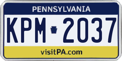 PA license plate KPM2037