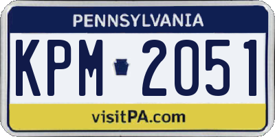 PA license plate KPM2051