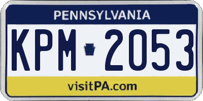 PA license plate KPM2053