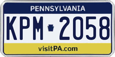 PA license plate KPM2058
